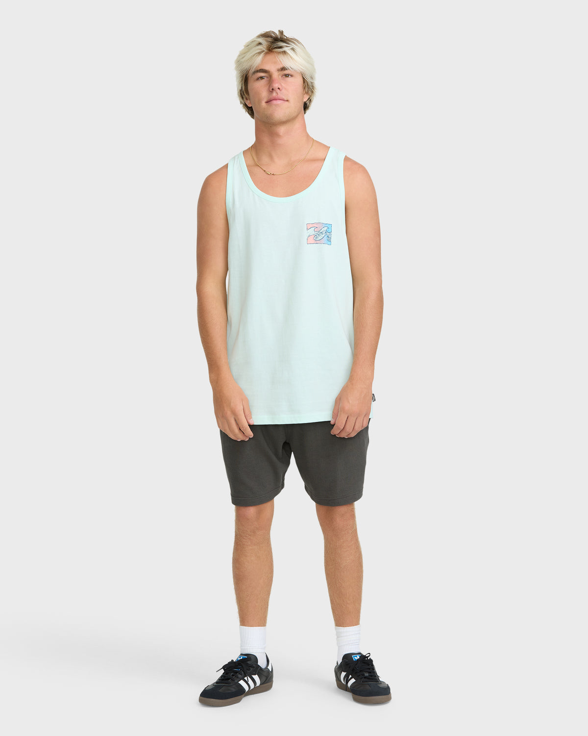 
Crayon Wave Premium Tank Top - Sea Glass