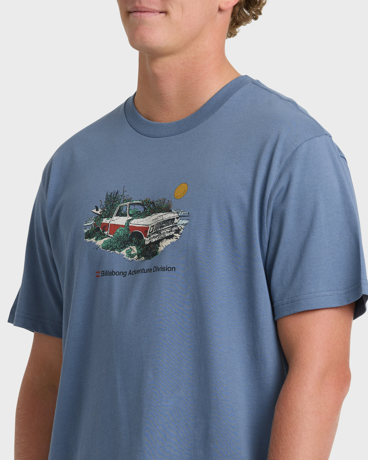 
Abandoned Adventure Division Short Sleeve Cotton T-Shirt - China Blue