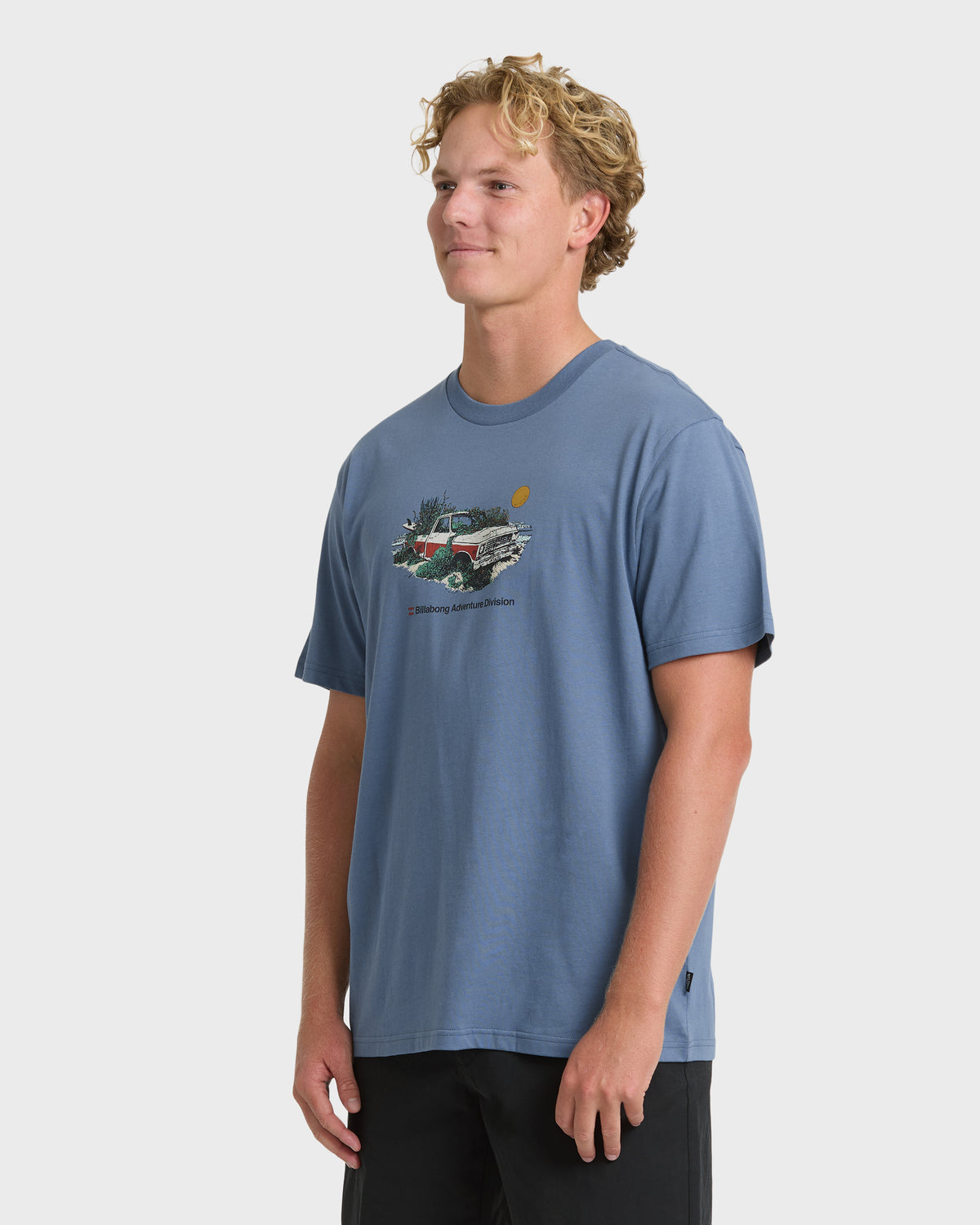 
Abandoned Adventure Division Short Sleeve Cotton T-Shirt - China Blue