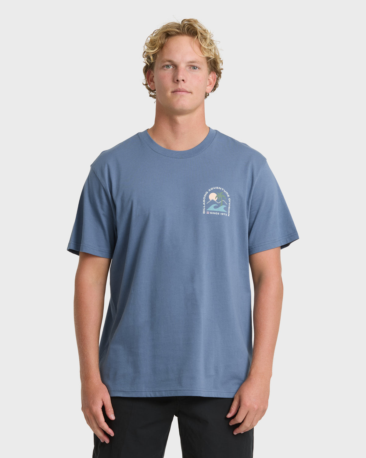 
Sundown Adventure Division Premium Short Sleeve Cotton T-Shirt - China Blue