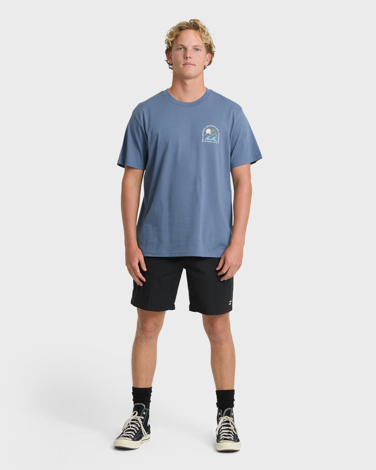 
Sundown Adventure Division Premium Short Sleeve Cotton T-Shirt - China Blue