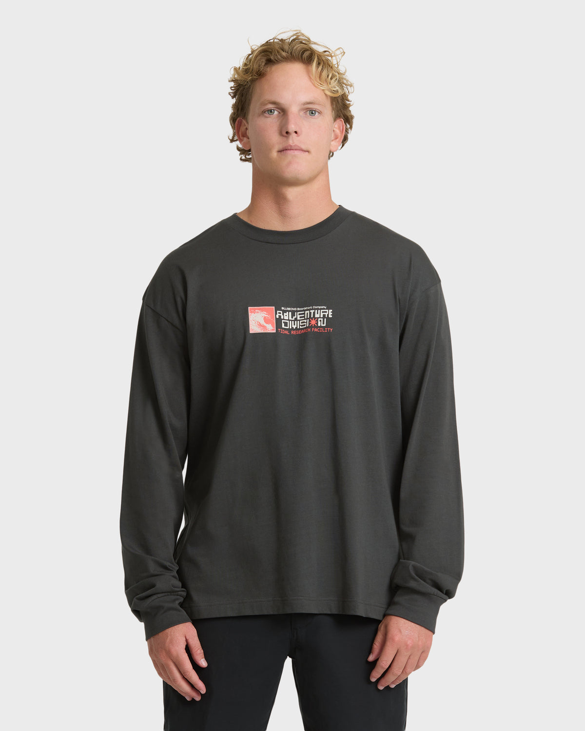 
Tidal Research Adventure Division Long Sleeve Cotton T-Shirt - Raven