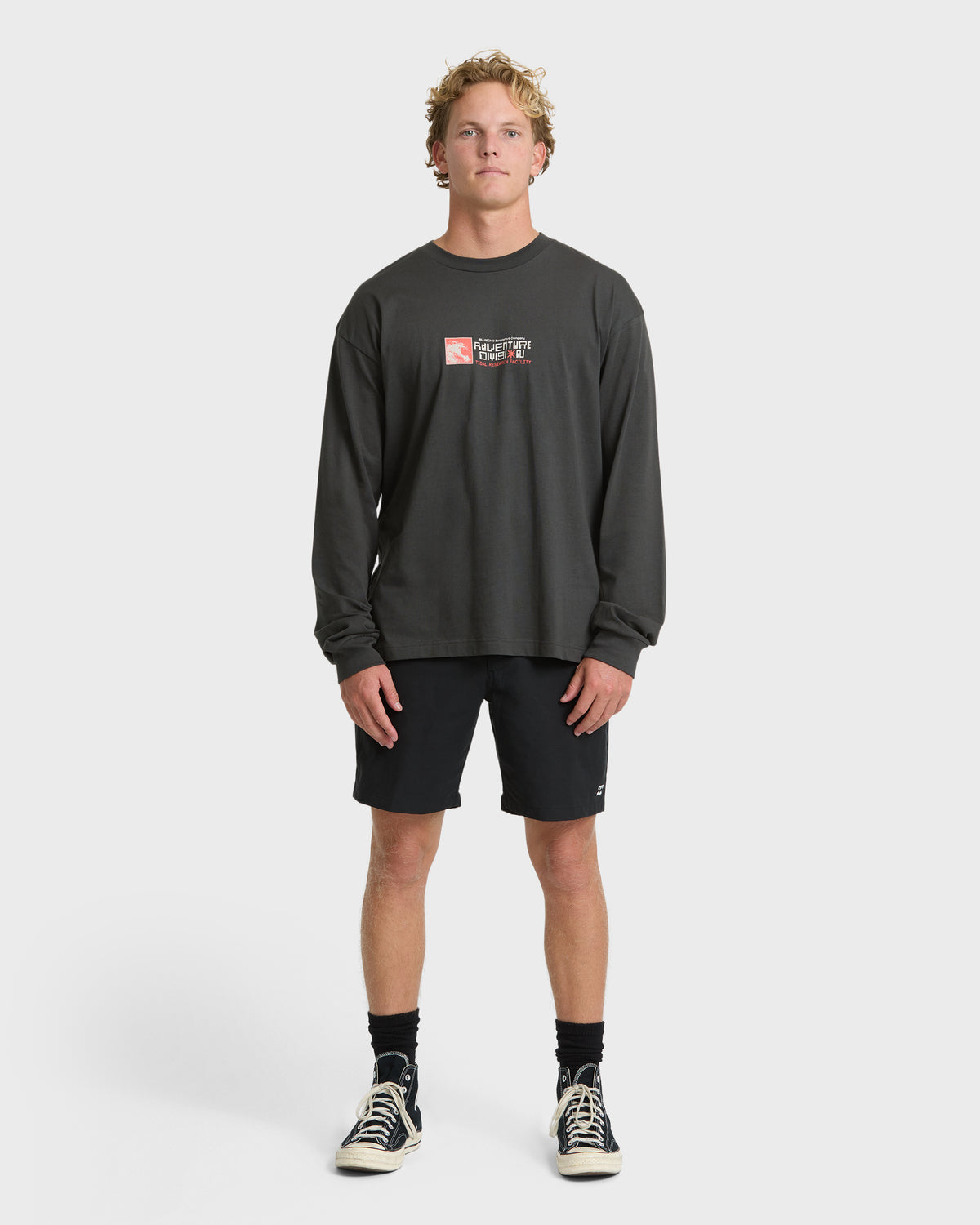 
Tidal Research Adventure Division Long Sleeve Cotton T-Shirt - Raven