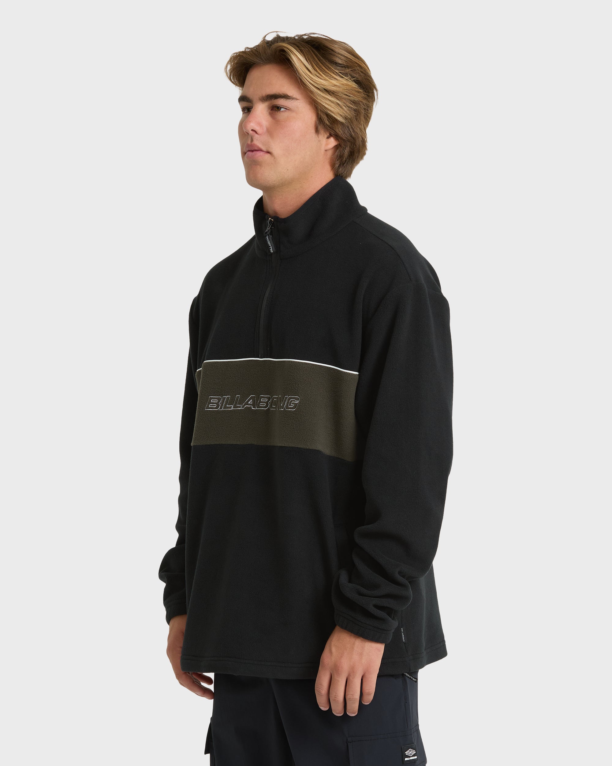 Blueprint Mock Neck Quarter-Zip Fleece - Black – Billabong