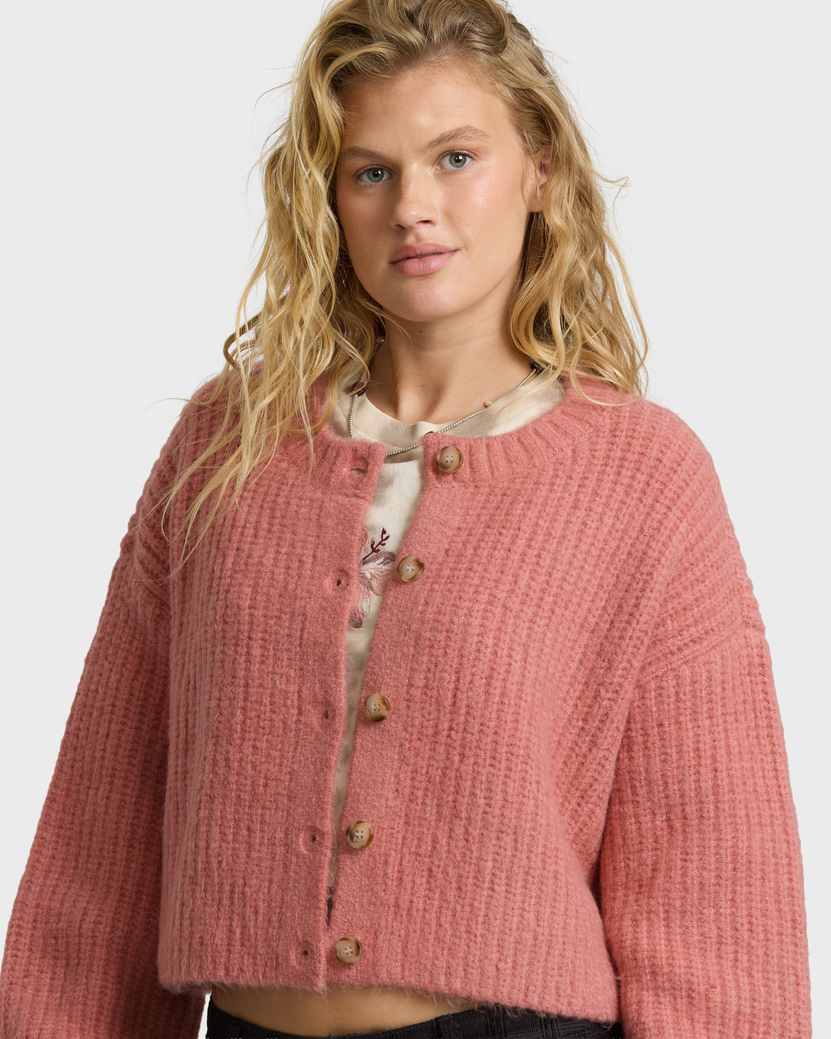
Holidazed Sunset Cardigan Sweater - Vintage Pink