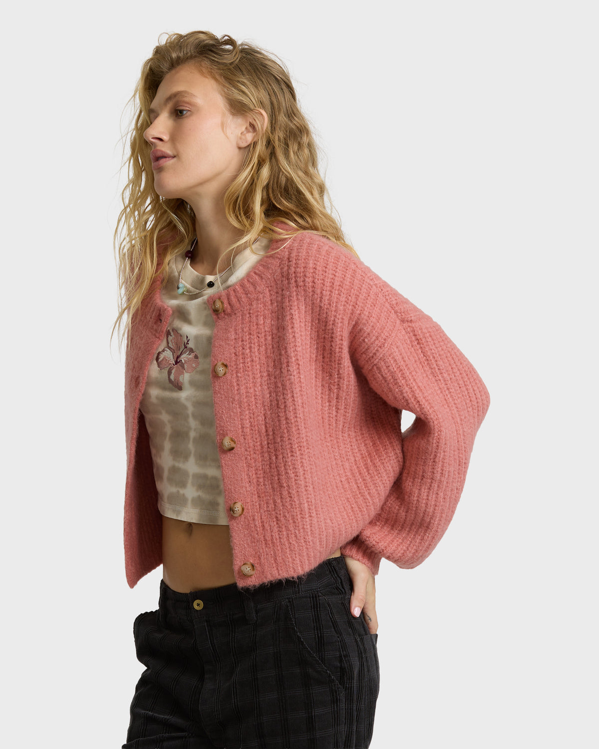 
Holidazed Sunset Cardigan Sweater - Vintage Pink