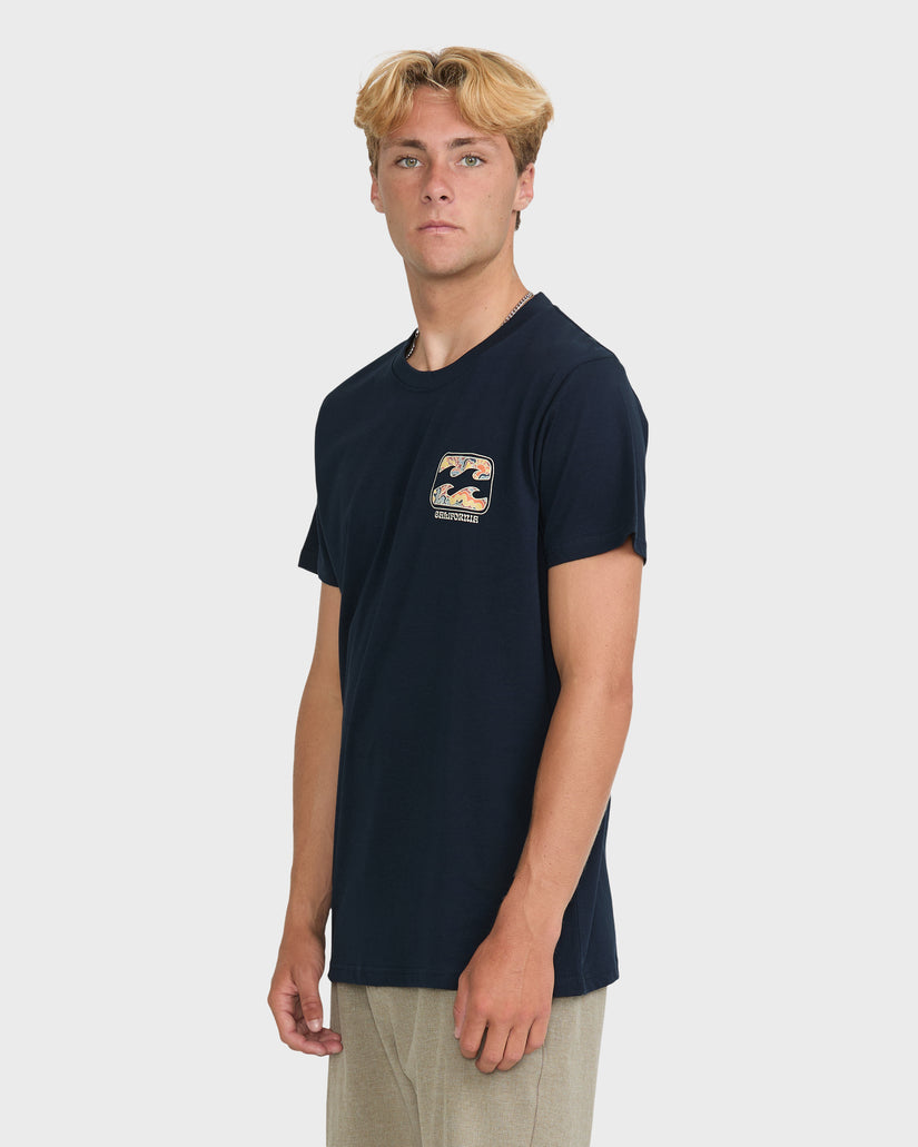 Crayon-Wave-California-Short-Sleeve-Cotton-T-Shirt-Navy-4