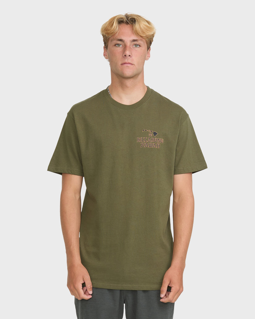 Island-Chain-Hawaii-Short-Sleeve-Cotton-T-Shirt-Military-1