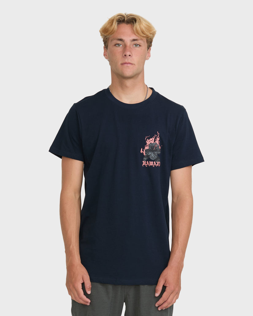 Oahu-Hawaii-Basic-Short-Sleeve-Knit-T-Shirt-Navy-1