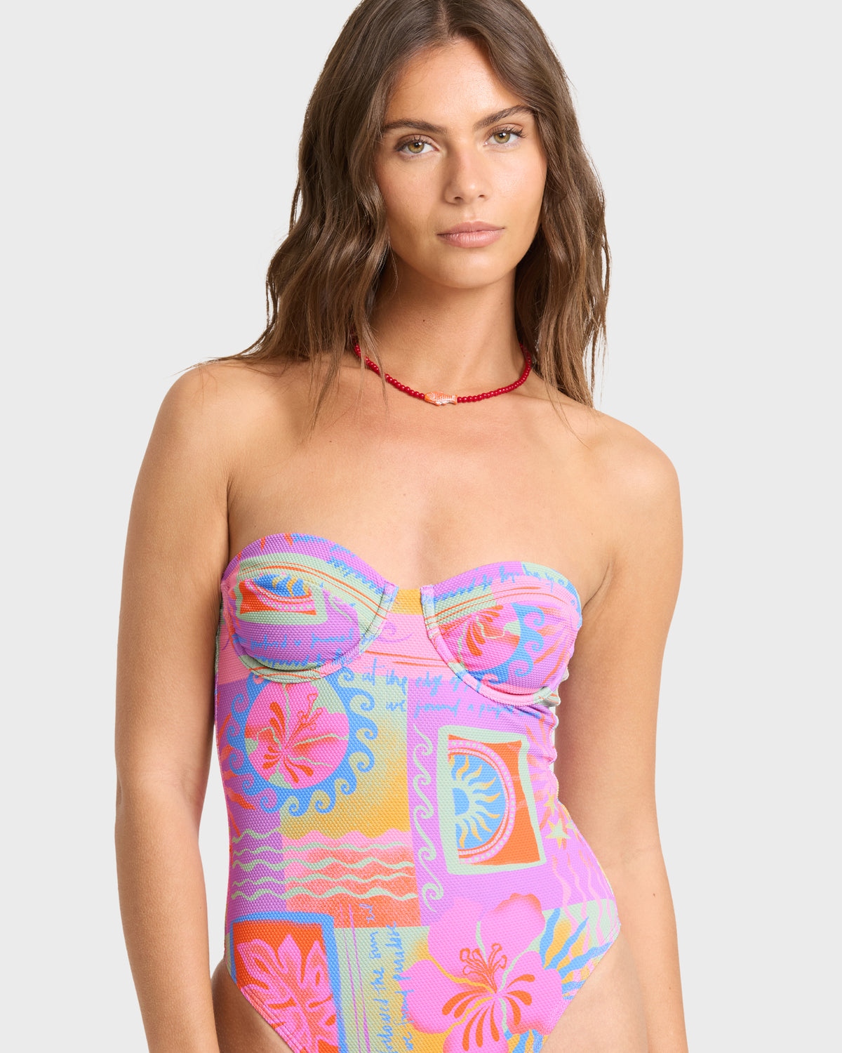 
Sunset Wave Hailey One-Piece Swimsuit - Pink Multi