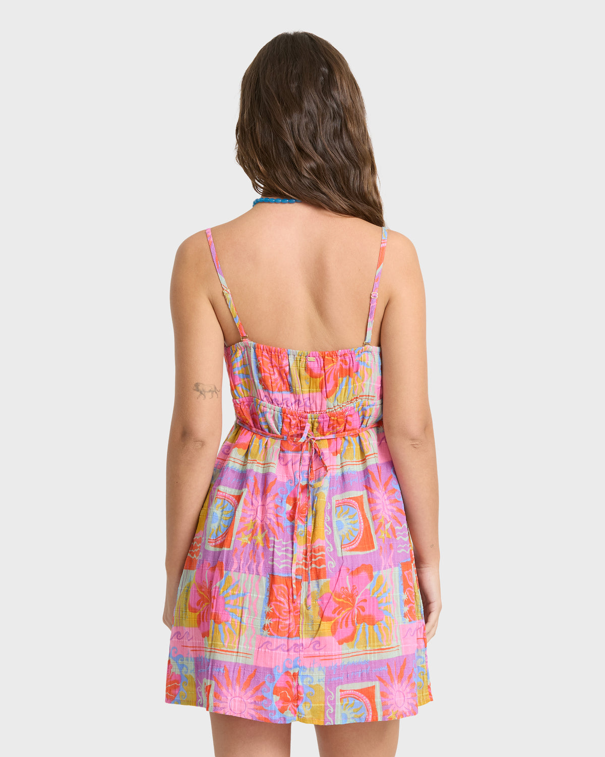 
Sunset Wave Mini Dress - Pink Multi