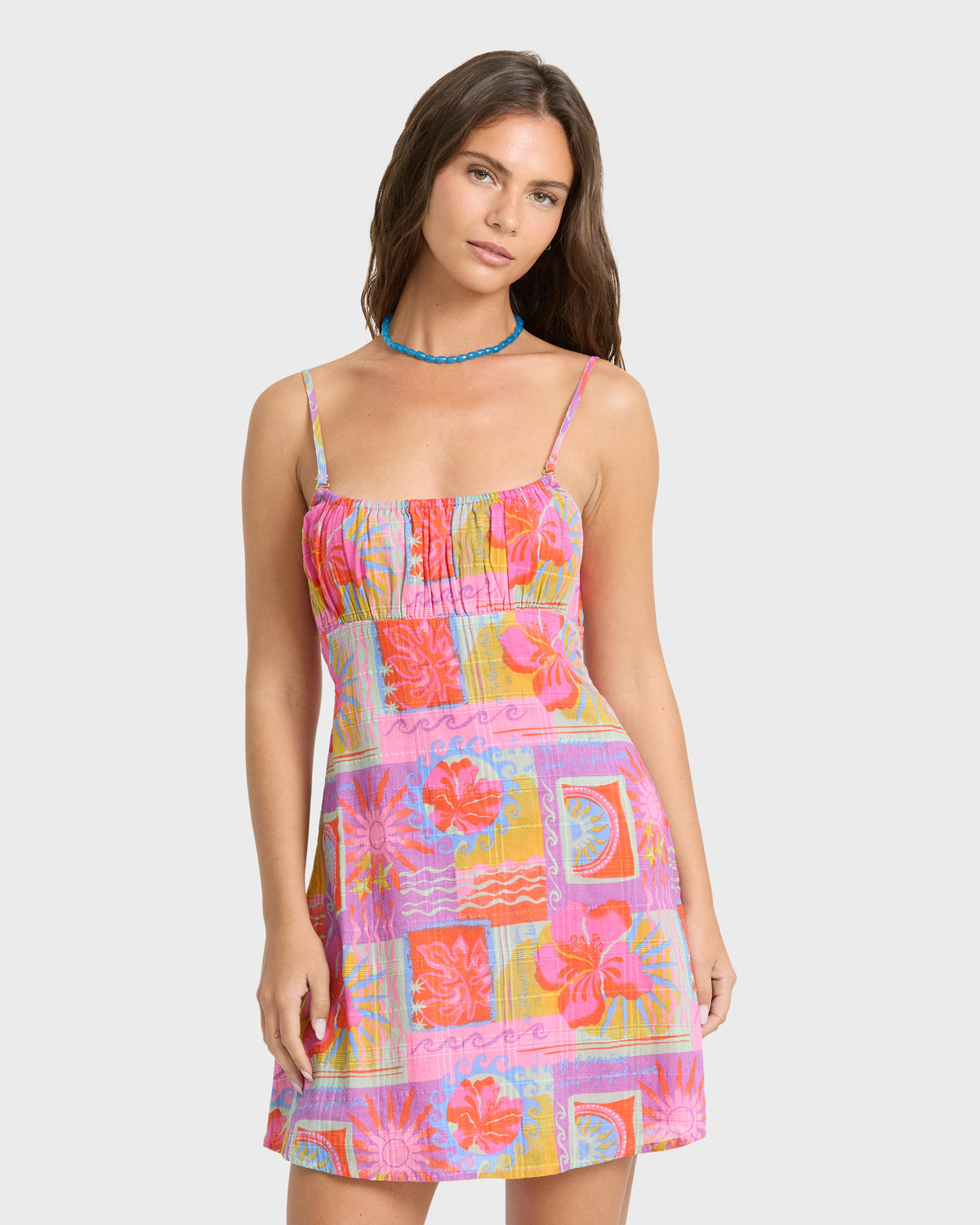 
Sunset Wave Mini Dress - Pink Multi