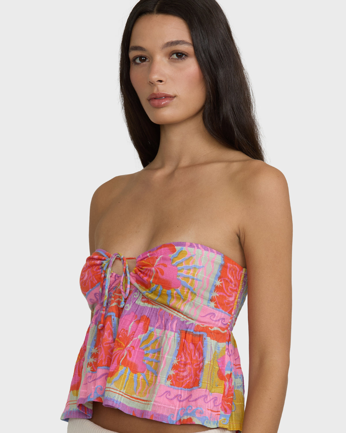 
Sunset Wave Sleeveless Woven Shirt - Pink Multi