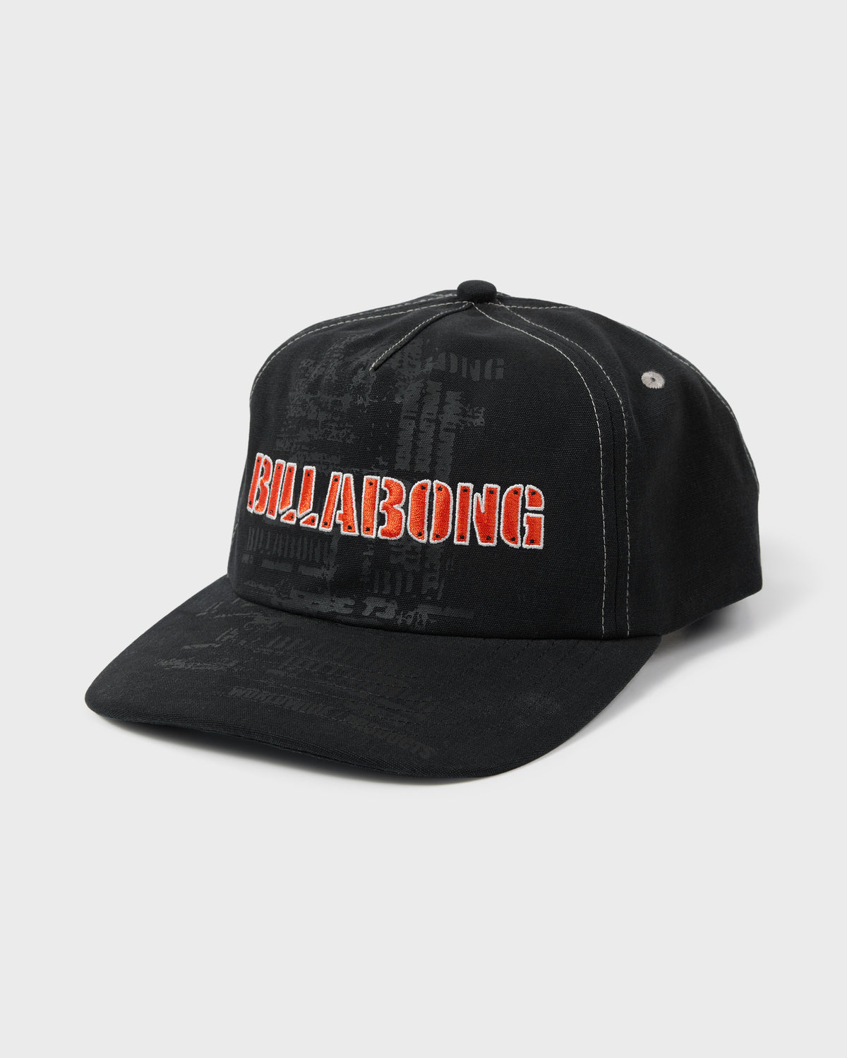 
Spec Bolted 5-Panel Snapback Hat - Washed Black