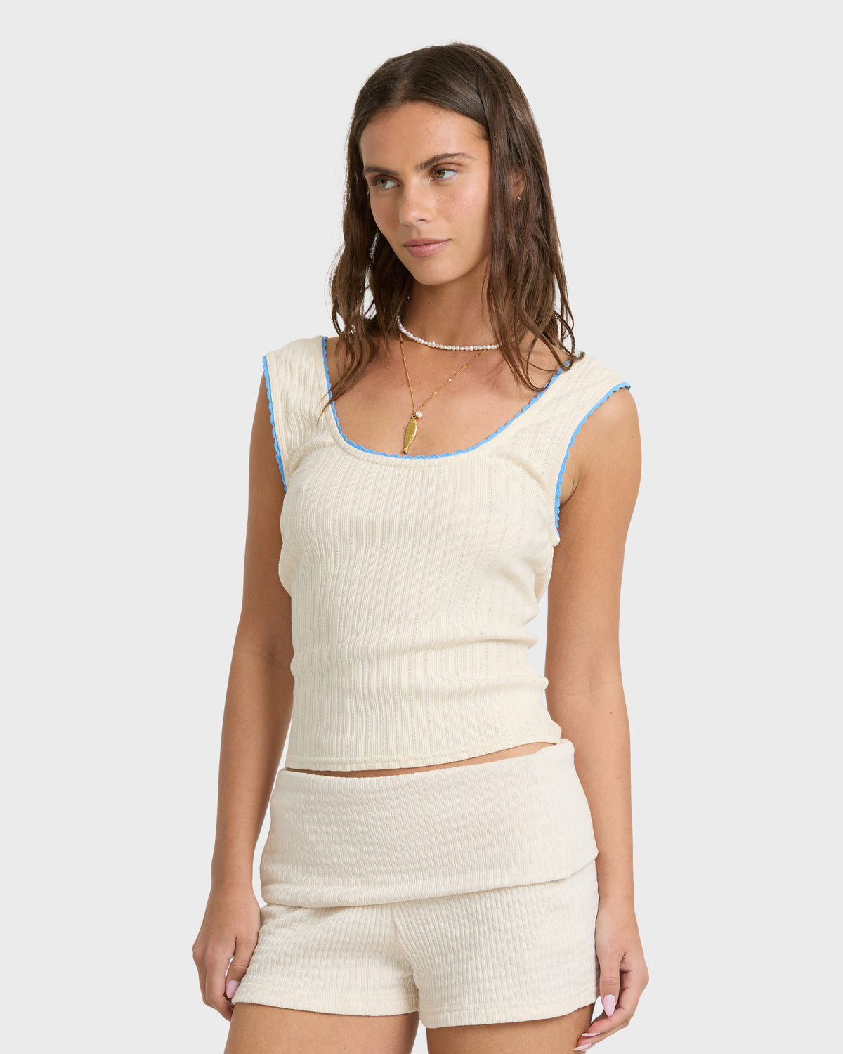 
Sunset Wave Tank Top - White Cap