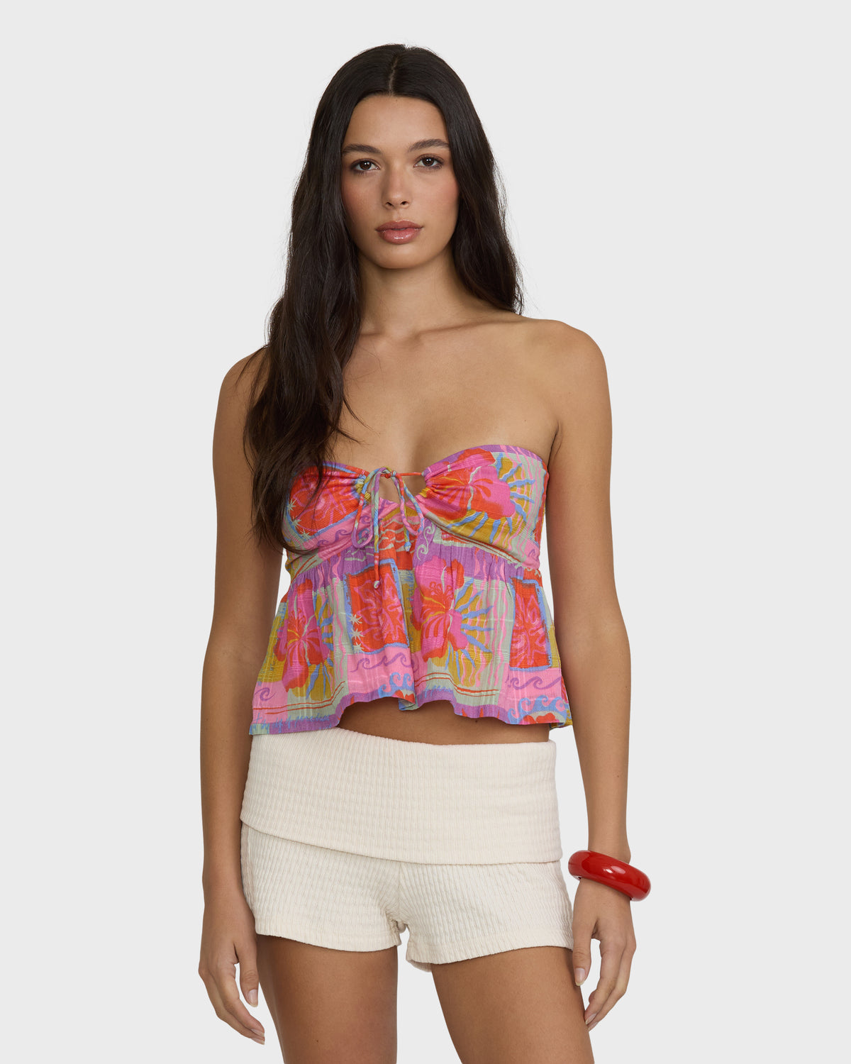 
Sunset Wave Knit Shorts - White Cap
