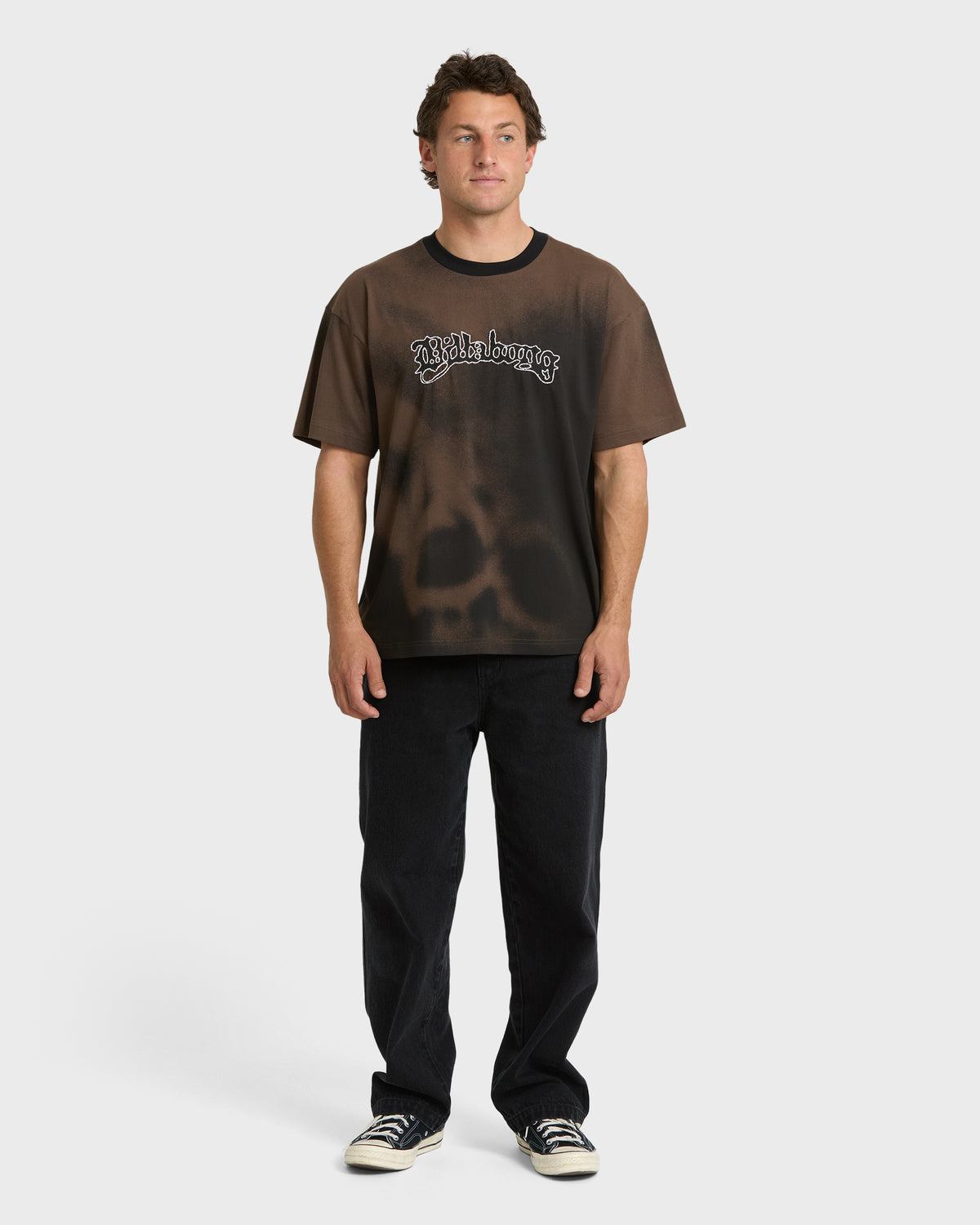 
Immortal Skull Short Sleeve Knit T-Shirt - Chocolate