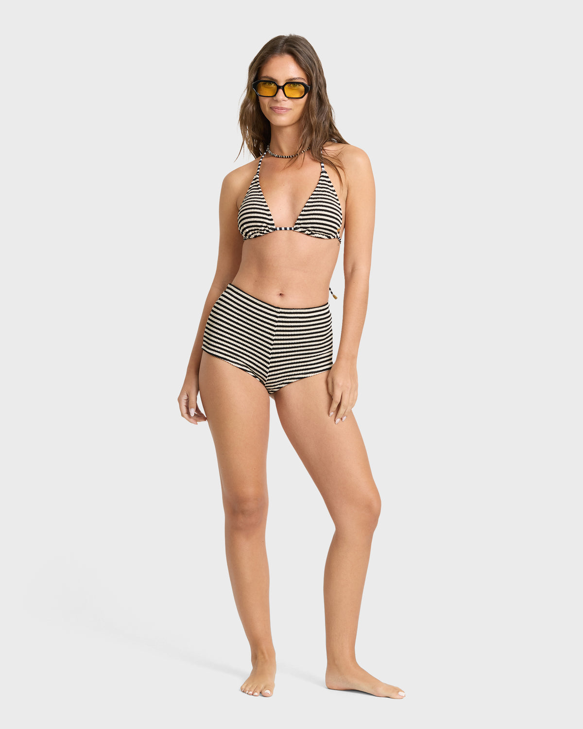 
Summer Hi Surf Short Full Bikini Bottoms - Black Pebble
