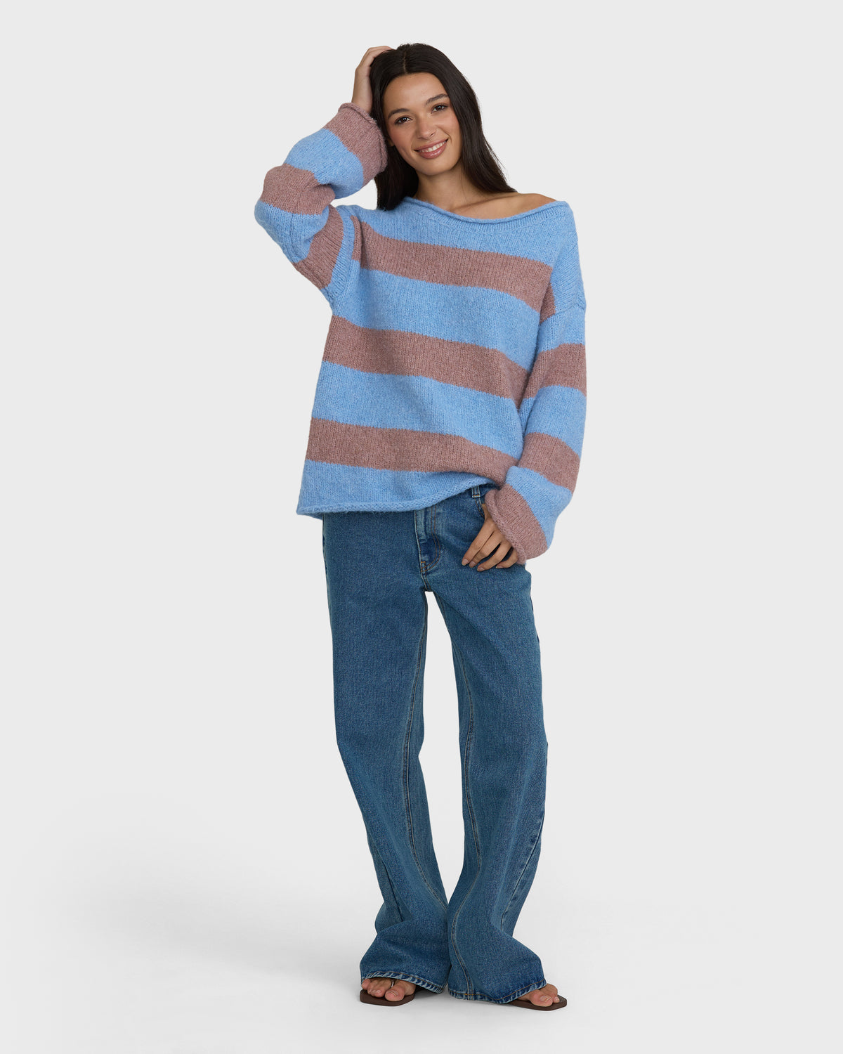 
Seascape Off Shoulder Sweater - Cornflower