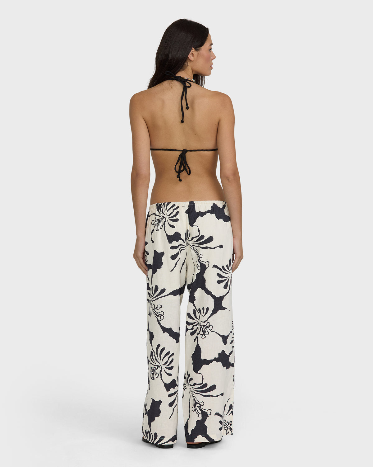
Beach Bound Elastic Waist Pants - Black Sands