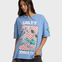 Salty Life Short Sleeve Cotton Graphic T-Shirt - Blue Horizon