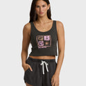 Day Tripping Goddess Tank Top - Off Black