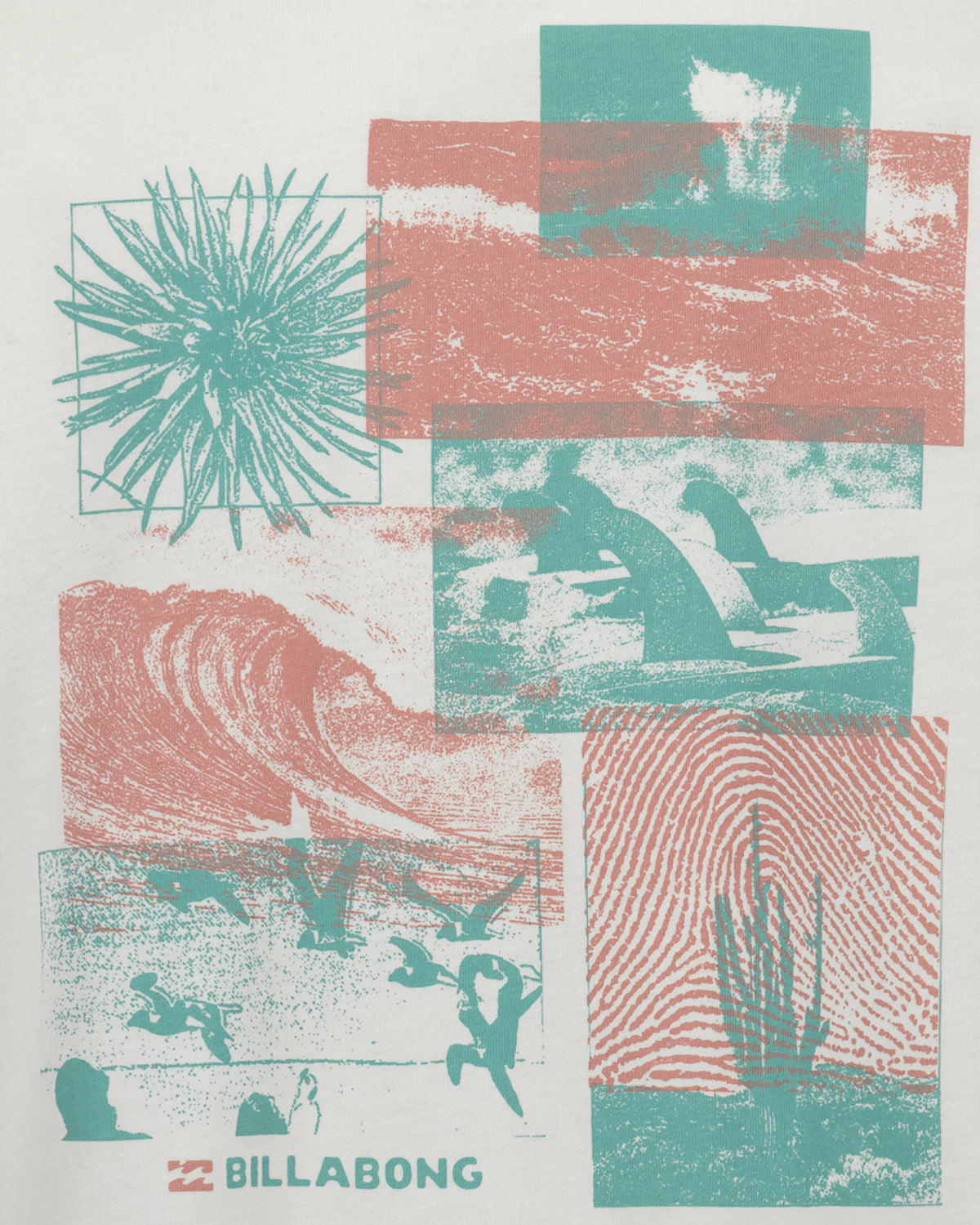 Collage of beach-themed graphics with Billabong logo