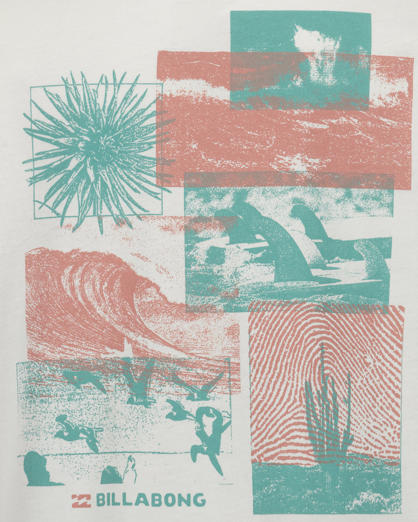 Collage of beach-themed graphics with Billabong logo