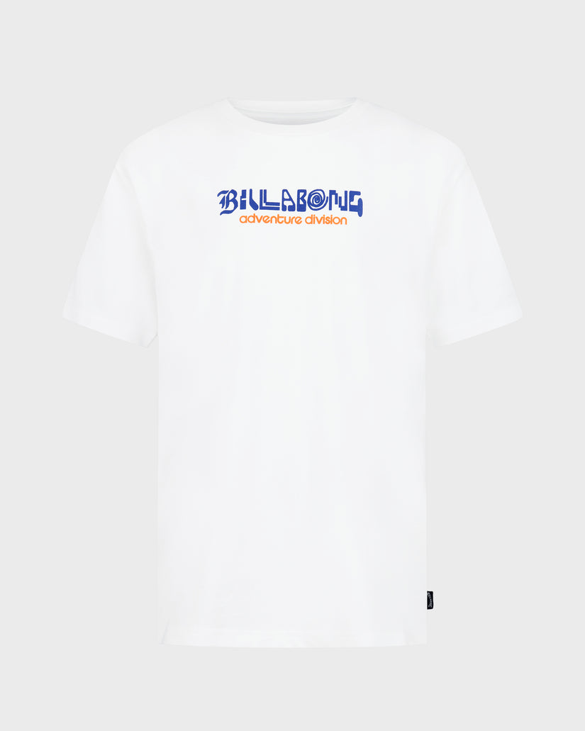 White t-shirt with Billabong logo on a white background