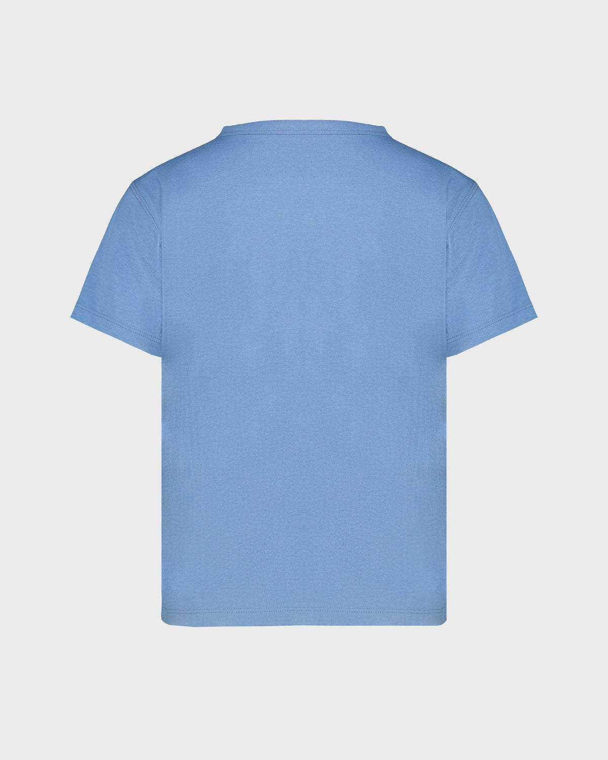Blue t-shirt on a light gray background