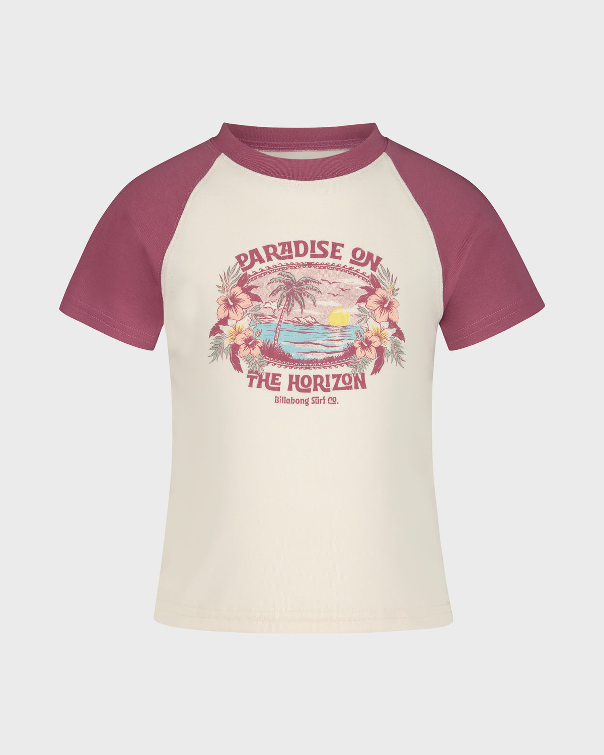 T-shirt with 'Paradise on the Horizon' design on a white background