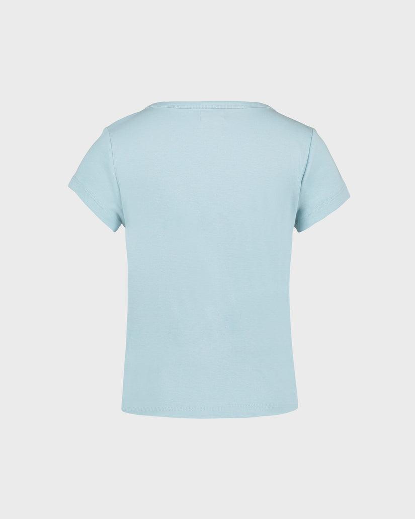 Light blue t-shirt on a light gray background