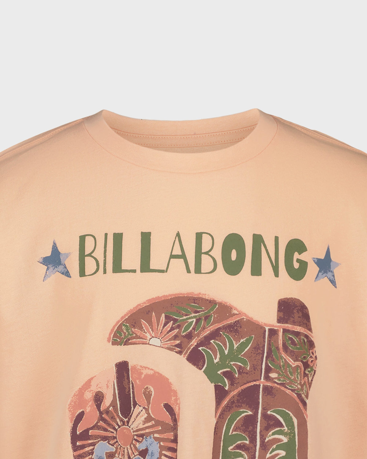 Beige t-shirt with Billabong logo and turtle design on a light gray background