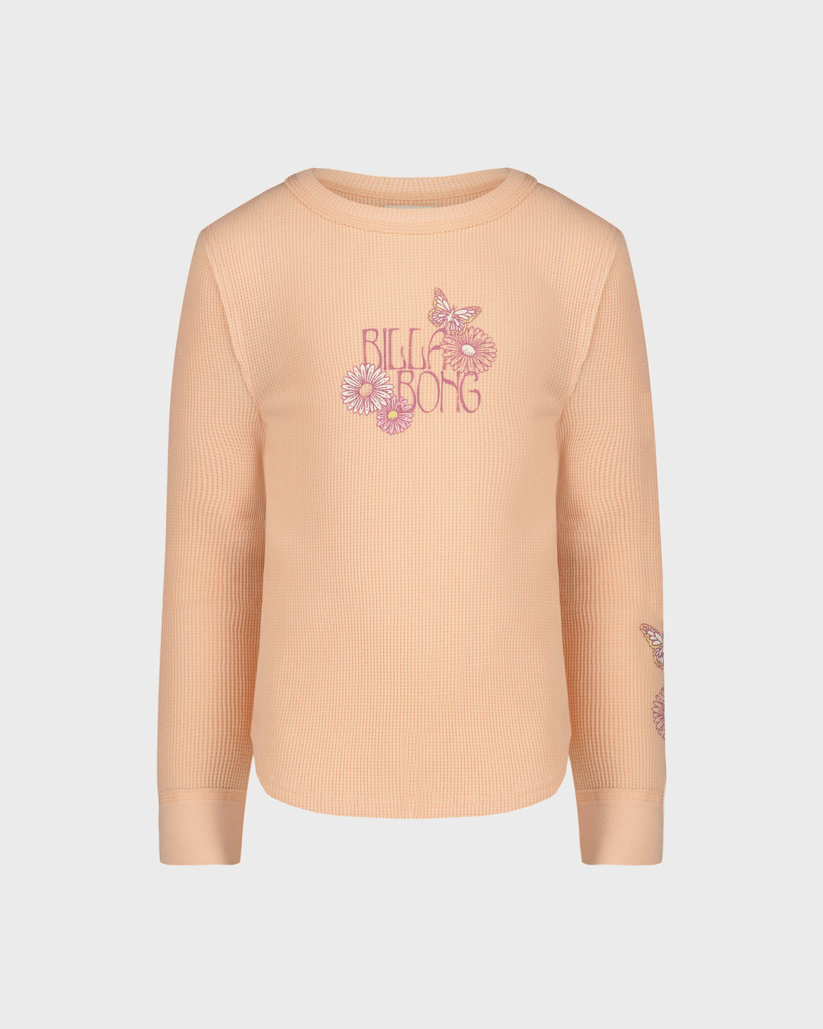 Beige sweater with floral embroidery on a light gray background