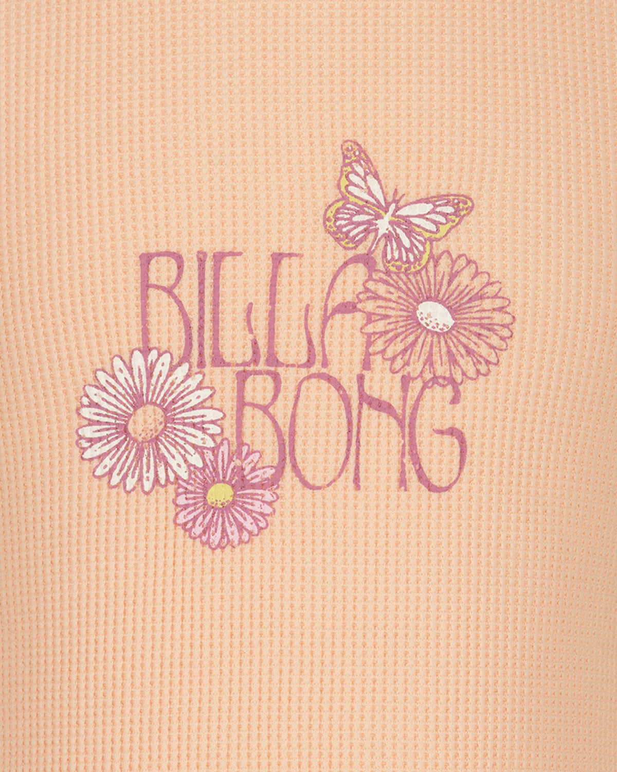 Billa Bong logo with flowers and a butterfly on a pink background