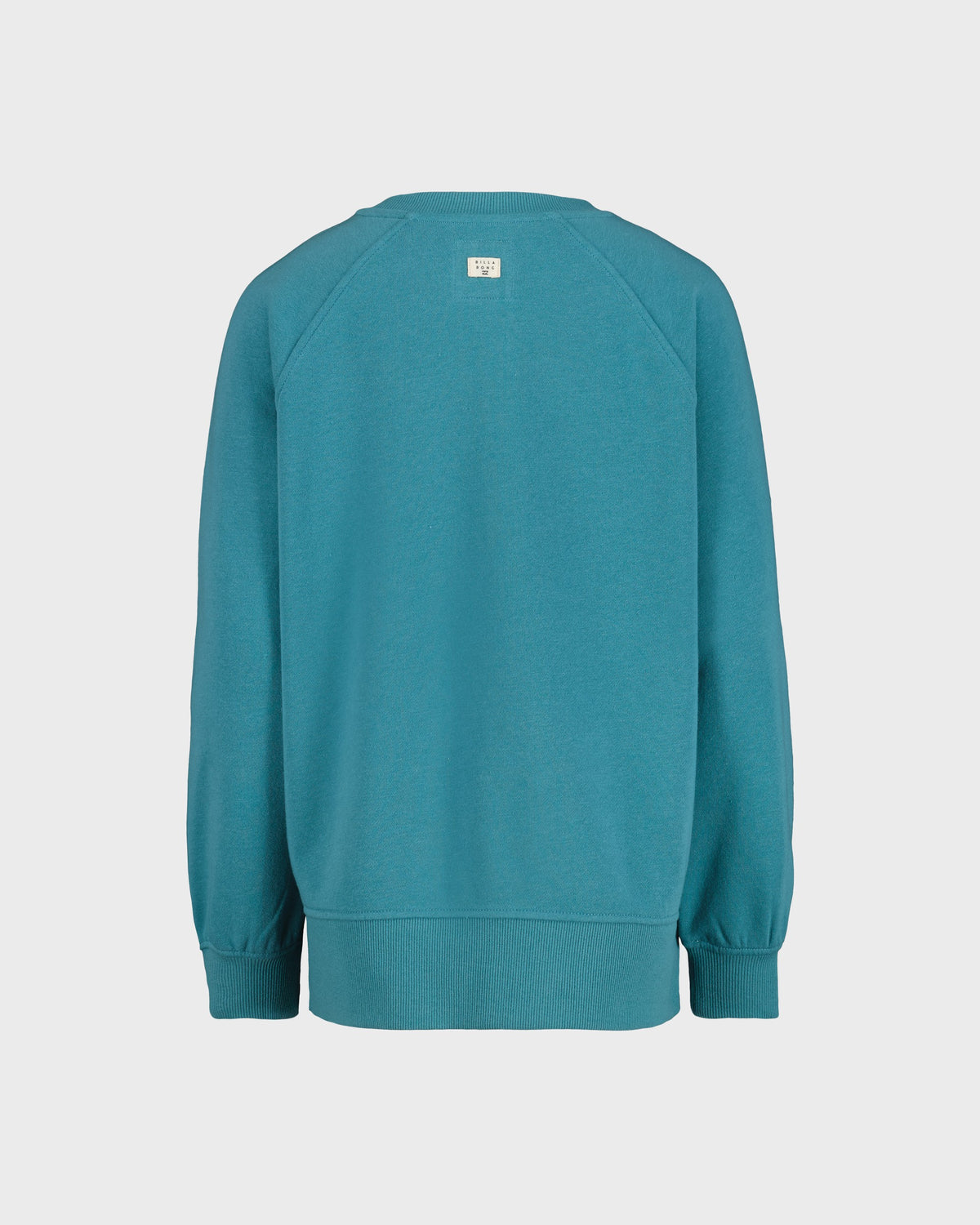 Teal sweatshirt on a light gray background