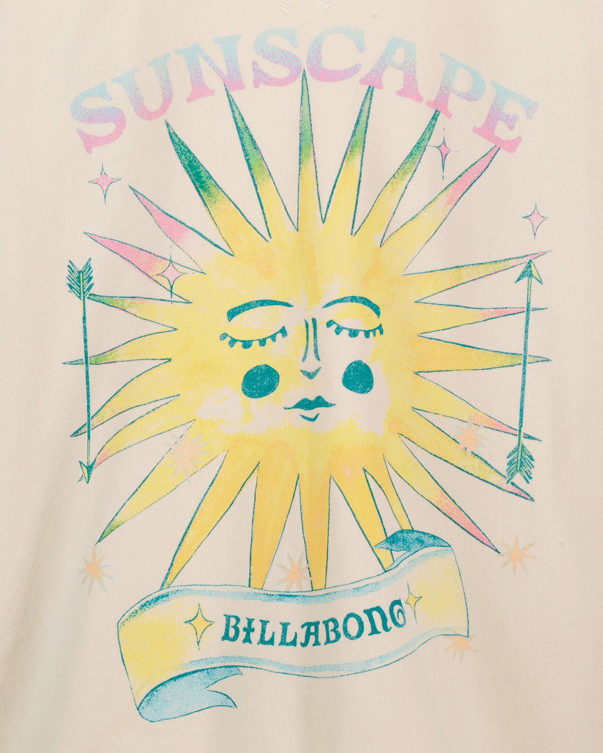 Sunscape Billabong logo with a stylized sun and moon design on a beige background