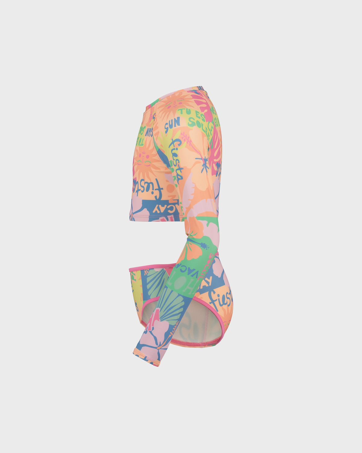 Colorful headscarf with graphic design on a white background