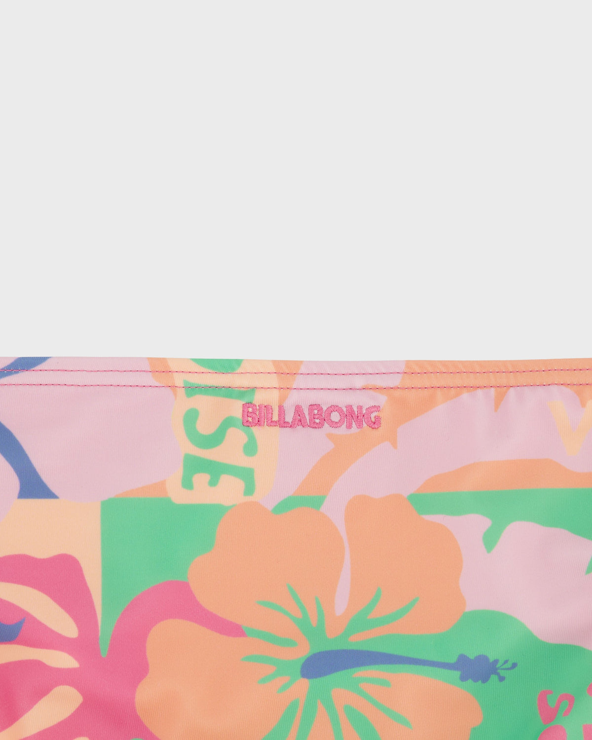 Colorful Billabong product with floral design on a white background
