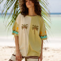 Split Palm Short Sleeve T-Shirt - White Cap