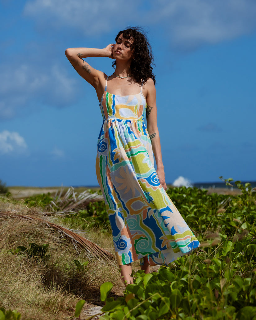 Island Life Midi Dress - Blue Multi