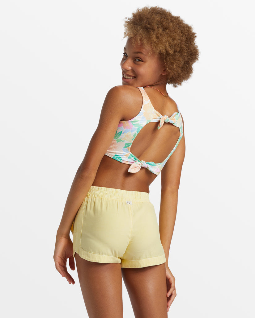 Girl's Mad For You Shorts - Mellow Yellow