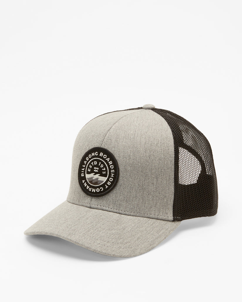 Boys Walled Trucker Hat - Grey Black
