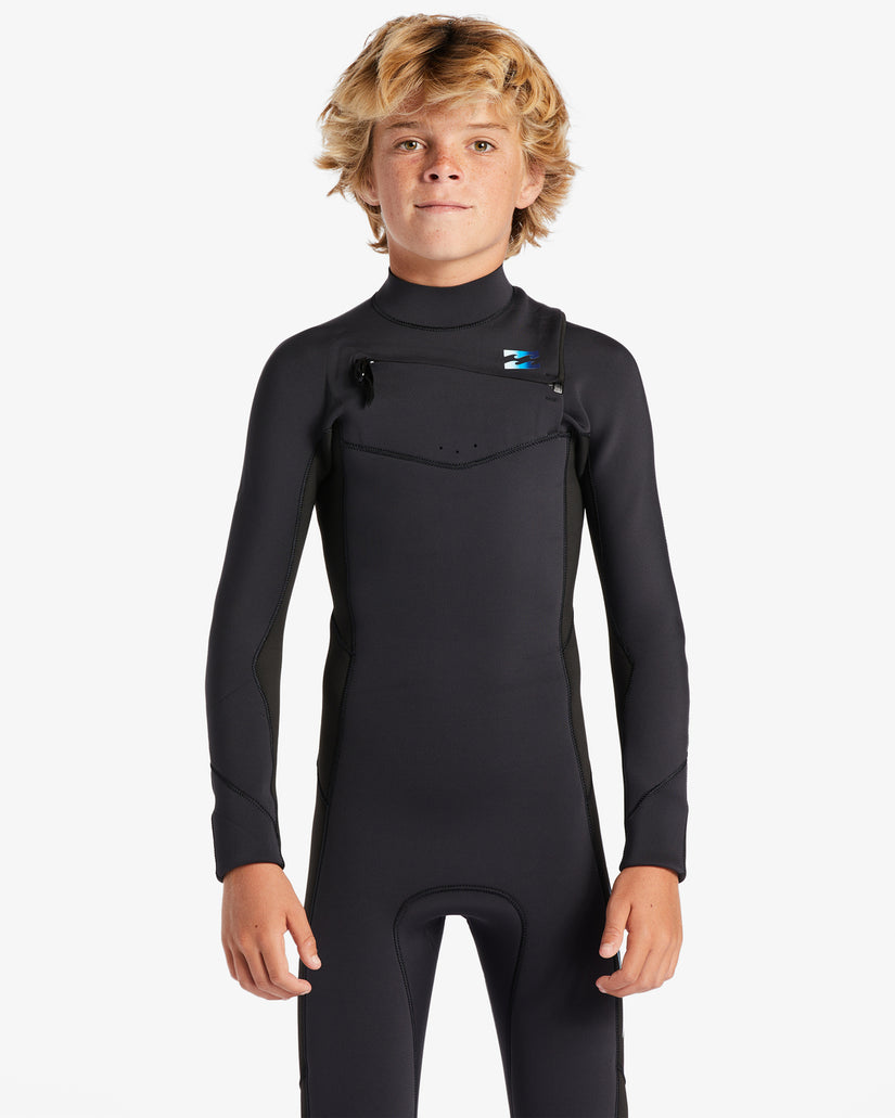 Boys 3/2 Absolute Chest Zip Full Wetsuit - Blue Fade