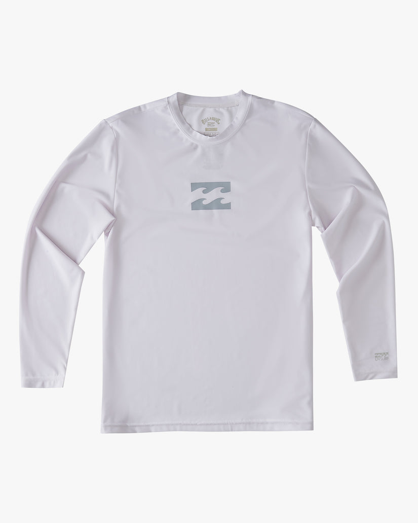 Boys All Day Wave Loose Fit Long Sleeve Surf Tee - White