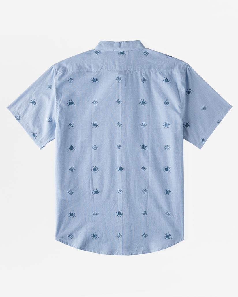 Boys Sundays Mini Short Sleeve Shirt - Blue Suede