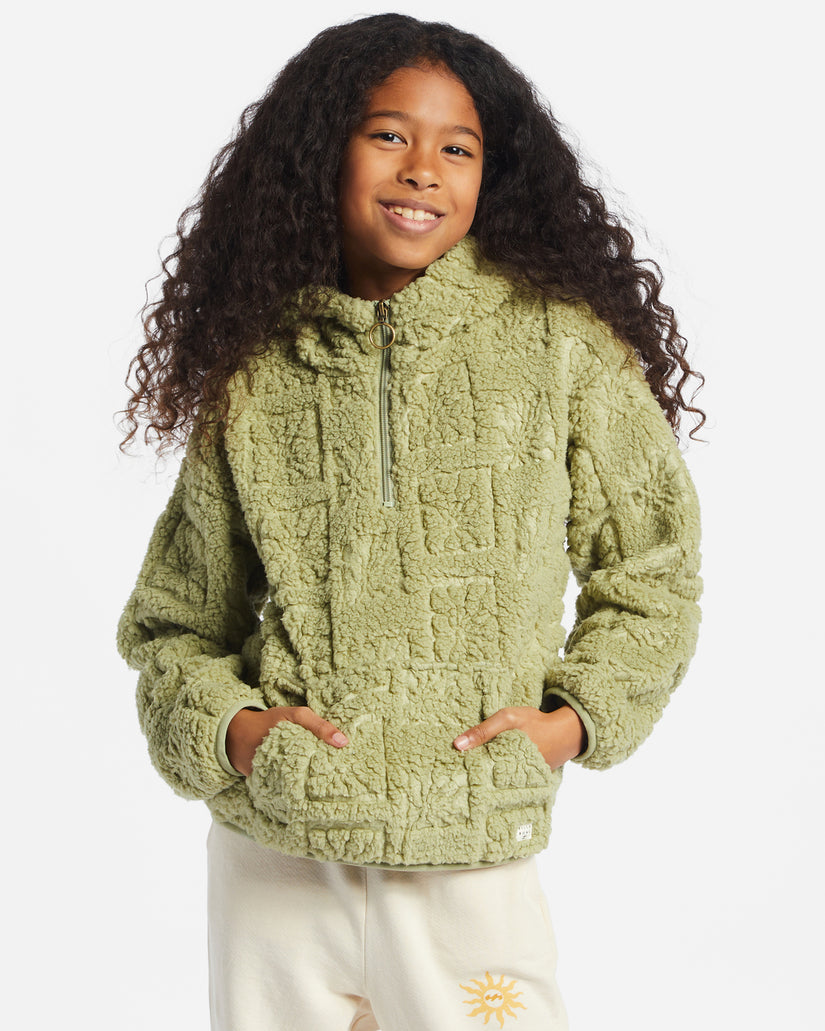 Girls Just In Time Half-Zip Pullover Sweatshirt - Avocado