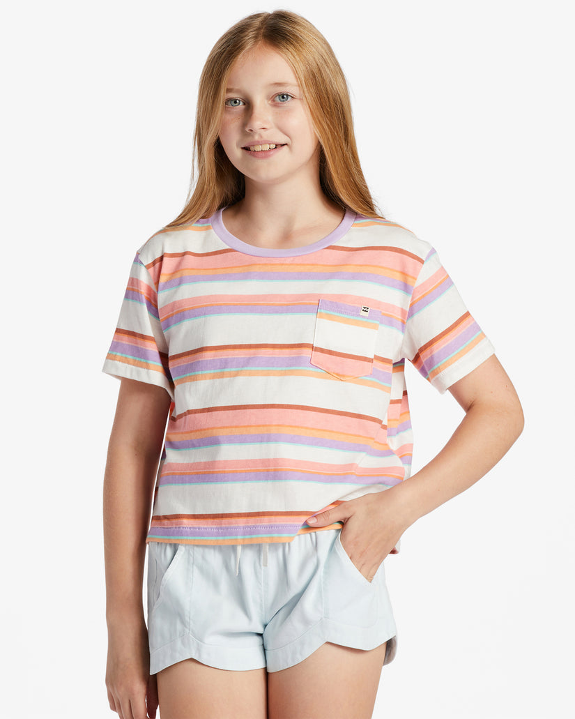 Girls Surf Days Pocket T-Shirt - Lilac Breeze