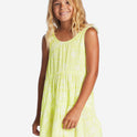 Girls Breezy Day Babydoll Dress - Light Lime