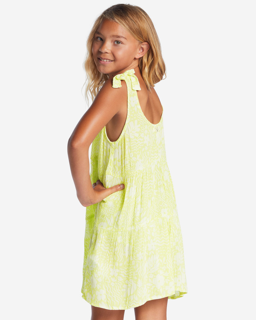 Girls Breezy Day Babydoll Dress - Light Lime